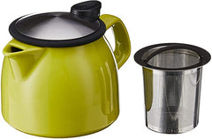 Bell Ceramic Teapot with Basket Infuser 16 oz (Green)