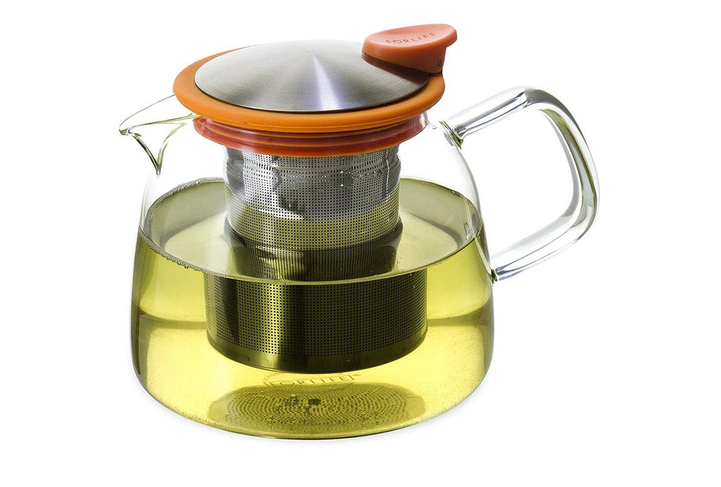 Bell Glass Tea Pot (Orange)