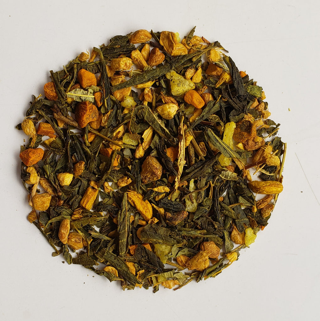 Turmeric Ginger Lemon Green Tea (Moderate Caffeine)