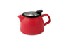 Bell Ceramic Teapot with Basket Infuser 16 oz (Red)