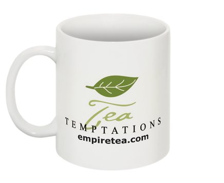 Porcelain Mug – 10 oz Porcelain mug with Tea Temptations Logo